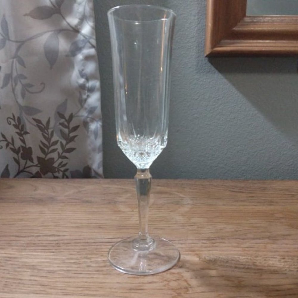Antique Crystal Flute Wine Glass